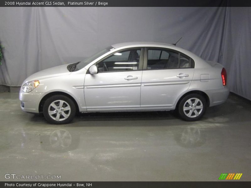 Platinum Silver / Beige 2008 Hyundai Accent GLS Sedan