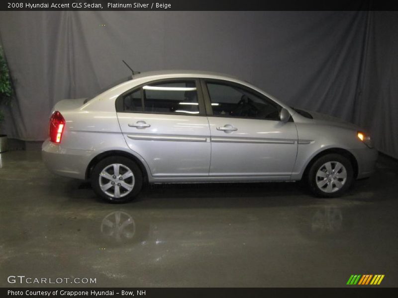 Platinum Silver / Beige 2008 Hyundai Accent GLS Sedan