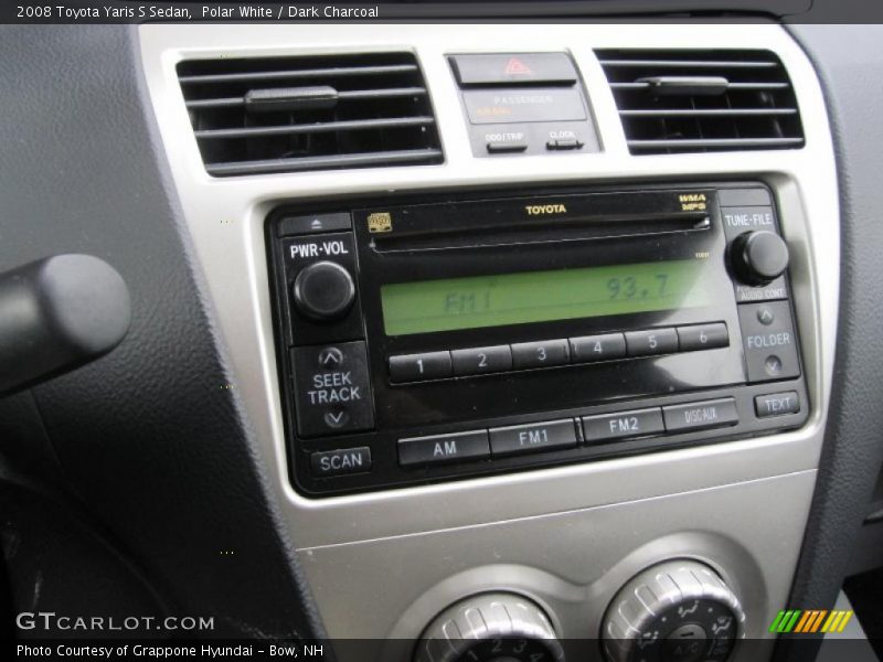 Polar White / Dark Charcoal 2008 Toyota Yaris S Sedan