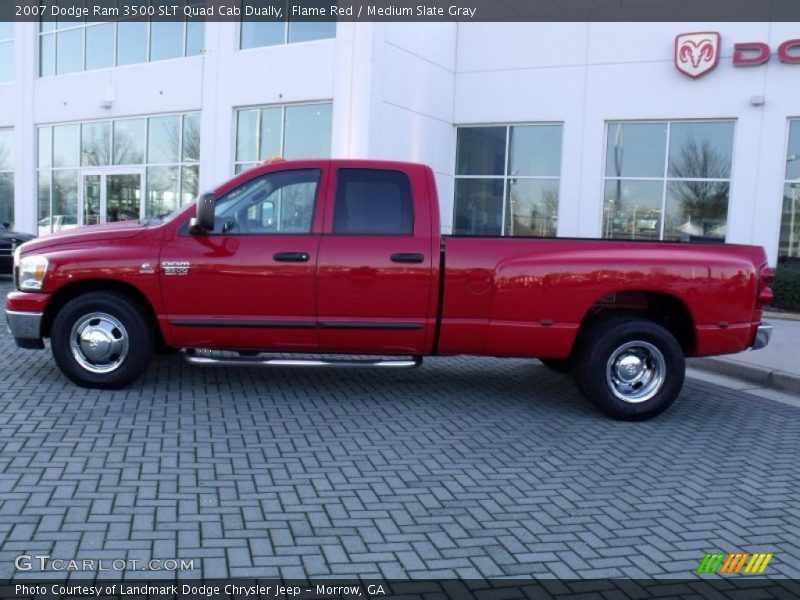 Flame Red / Medium Slate Gray 2007 Dodge Ram 3500 SLT Quad Cab Dually