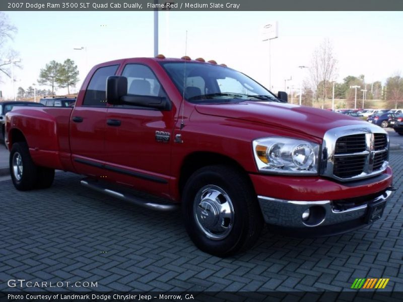 Flame Red / Medium Slate Gray 2007 Dodge Ram 3500 SLT Quad Cab Dually