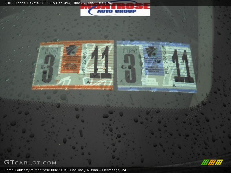 Black / Dark Slate Gray 2002 Dodge Dakota SXT Club Cab 4x4