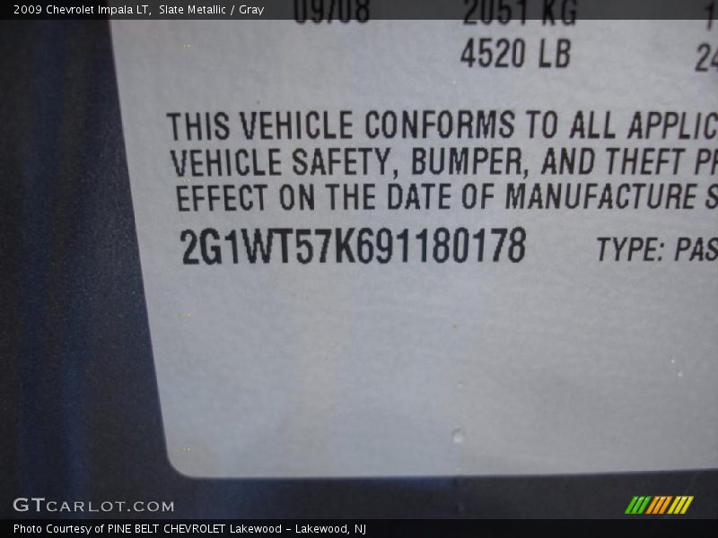 Slate Metallic / Gray 2009 Chevrolet Impala LT