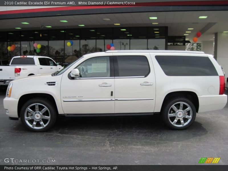 White Diamond / Cashmere/Cocoa 2010 Cadillac Escalade ESV Premium AWD
