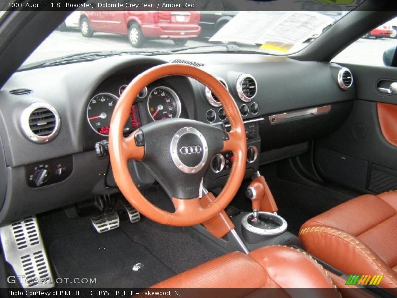 Dolomite Grey Pearl / Amber Red 2003 Audi TT 1.8T Roadster