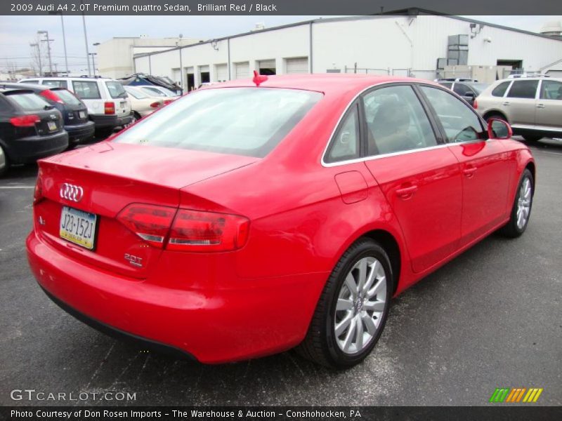 Brilliant Red / Black 2009 Audi A4 2.0T Premium quattro Sedan