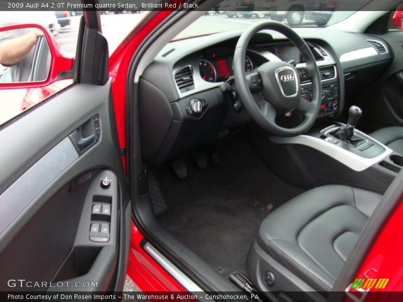 Brilliant Red / Black 2009 Audi A4 2.0T Premium quattro Sedan