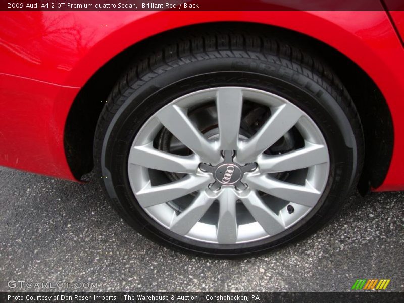 Brilliant Red / Black 2009 Audi A4 2.0T Premium quattro Sedan
