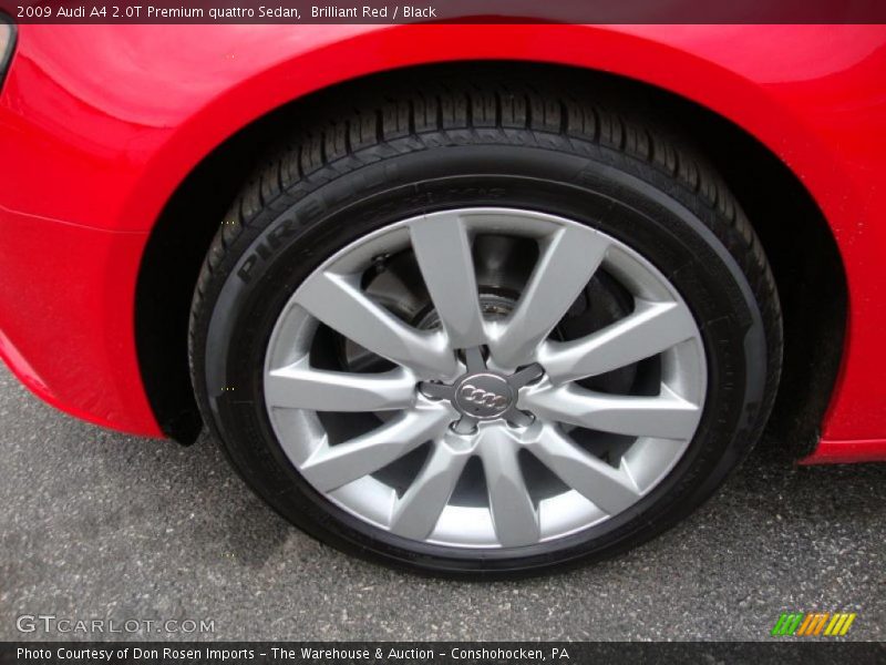 Brilliant Red / Black 2009 Audi A4 2.0T Premium quattro Sedan
