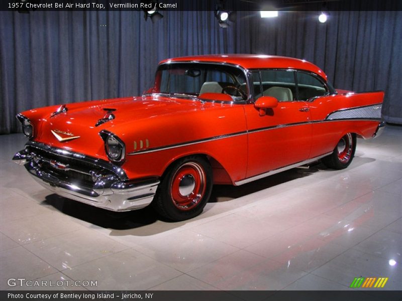 Vermillion Red / Camel 1957 Chevrolet Bel Air Hard Top
