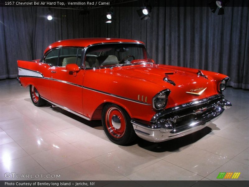 Vermillion Red / Camel 1957 Chevrolet Bel Air Hard Top