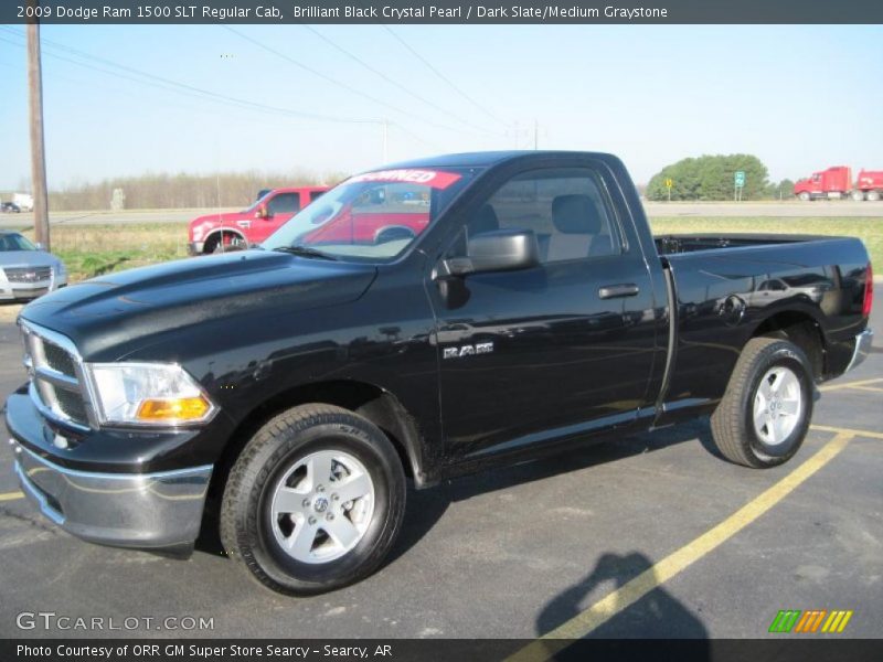 Brilliant Black Crystal Pearl / Dark Slate/Medium Graystone 2009 Dodge Ram 1500 SLT Regular Cab