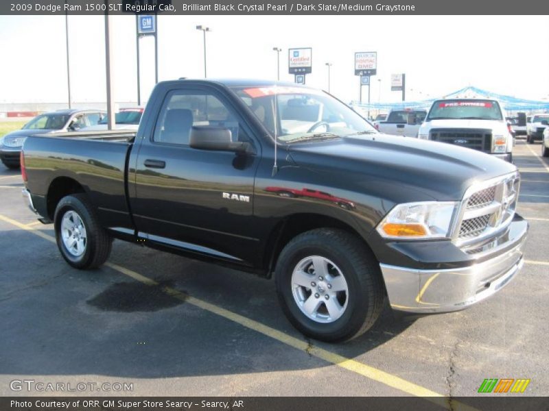 Brilliant Black Crystal Pearl / Dark Slate/Medium Graystone 2009 Dodge Ram 1500 SLT Regular Cab