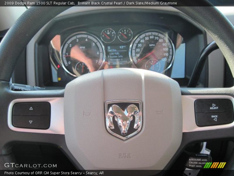 Brilliant Black Crystal Pearl / Dark Slate/Medium Graystone 2009 Dodge Ram 1500 SLT Regular Cab