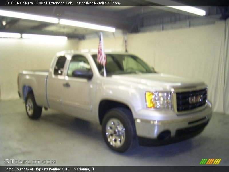 Pure Silver Metallic / Ebony 2010 GMC Sierra 1500 SL Extended Cab