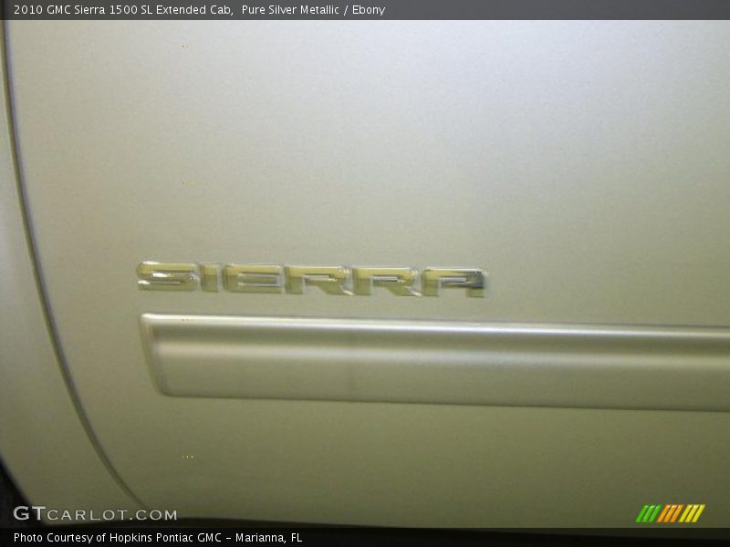 Pure Silver Metallic / Ebony 2010 GMC Sierra 1500 SL Extended Cab