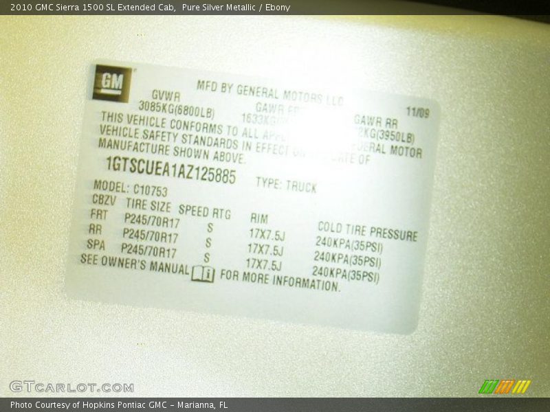 Pure Silver Metallic / Ebony 2010 GMC Sierra 1500 SL Extended Cab
