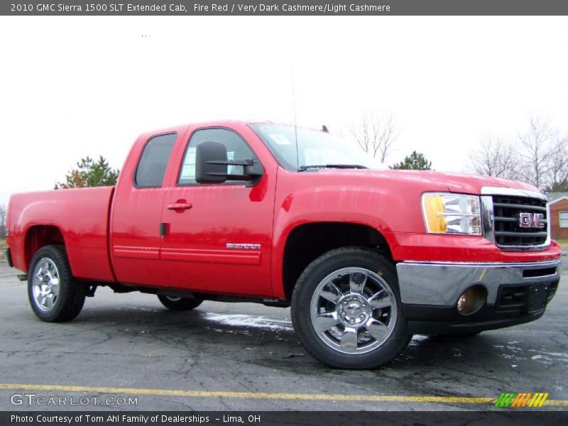 Fire Red / Very Dark Cashmere/Light Cashmere 2010 GMC Sierra 1500 SLT Extended Cab