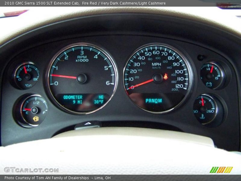 Fire Red / Very Dark Cashmere/Light Cashmere 2010 GMC Sierra 1500 SLT Extended Cab