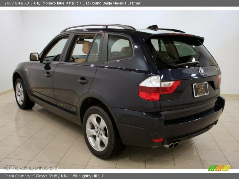 Monaco Blue Metallic / Black/Sand Beige Nevada Leather 2007 BMW X3 3.0si