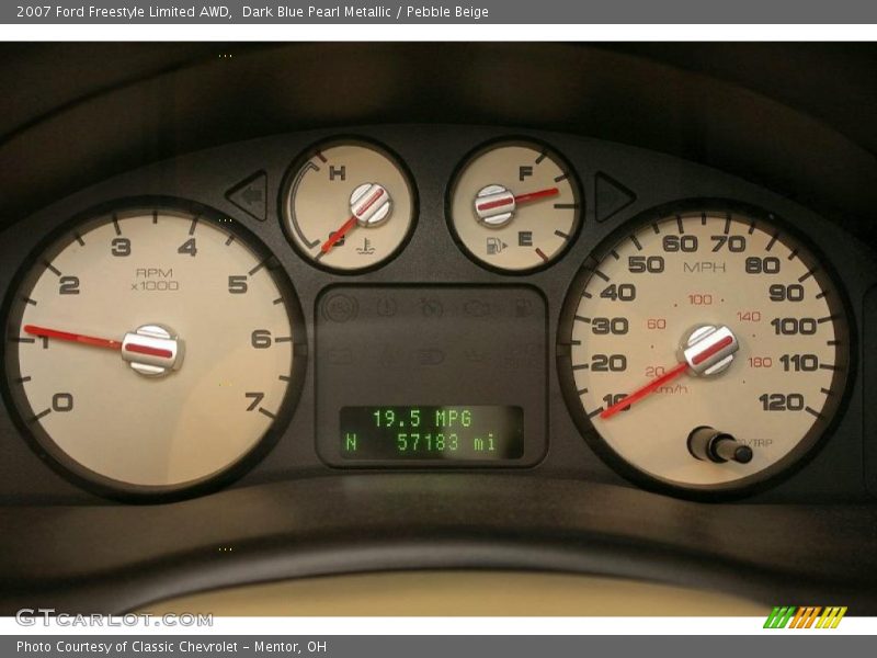 Dark Blue Pearl Metallic / Pebble Beige 2007 Ford Freestyle Limited AWD