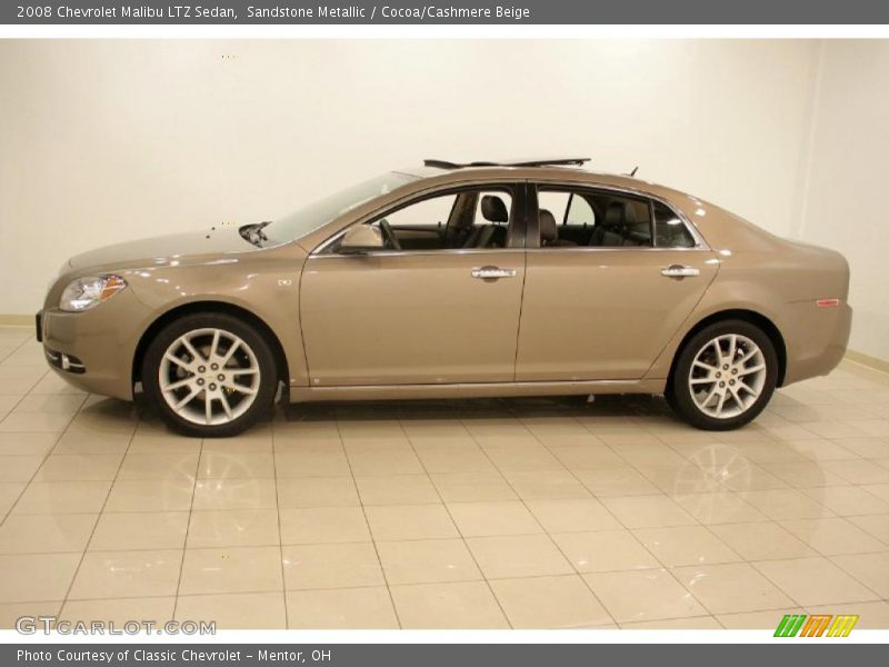 Sandstone Metallic / Cocoa/Cashmere Beige 2008 Chevrolet Malibu LTZ Sedan