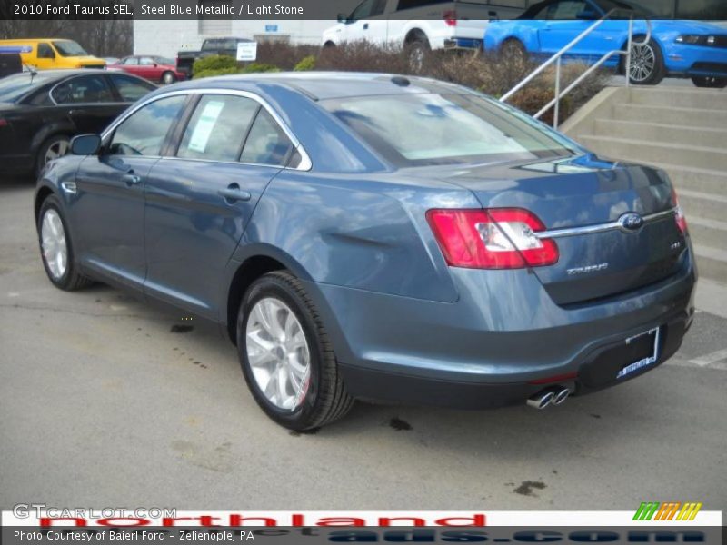 Steel Blue Metallic / Light Stone 2010 Ford Taurus SEL