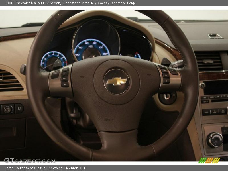 Sandstone Metallic / Cocoa/Cashmere Beige 2008 Chevrolet Malibu LTZ Sedan