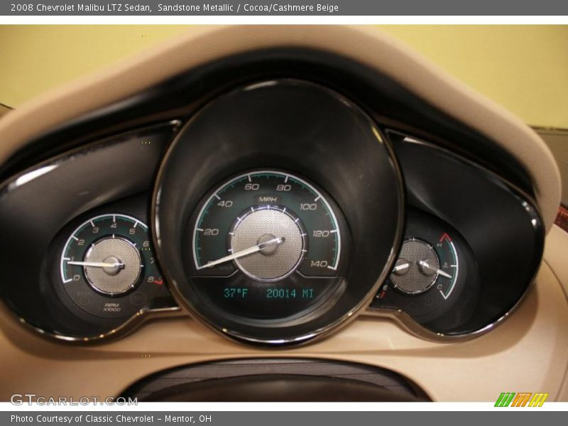 Sandstone Metallic / Cocoa/Cashmere Beige 2008 Chevrolet Malibu LTZ Sedan