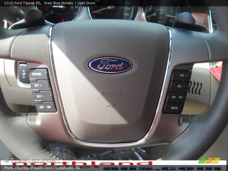 Steel Blue Metallic / Light Stone 2010 Ford Taurus SEL