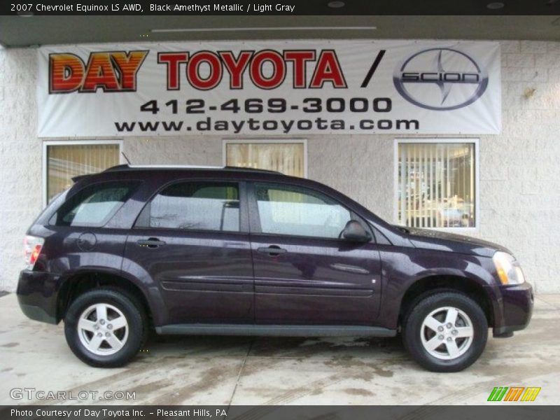 Black Amethyst Metallic / Light Gray 2007 Chevrolet Equinox LS AWD