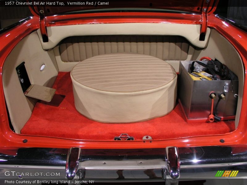 Vermillion Red / Camel 1957 Chevrolet Bel Air Hard Top