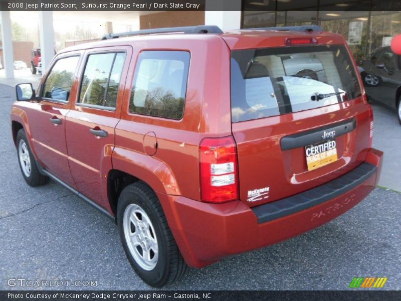 Sunburst Orange Pearl / Dark Slate Gray 2008 Jeep Patriot Sport
