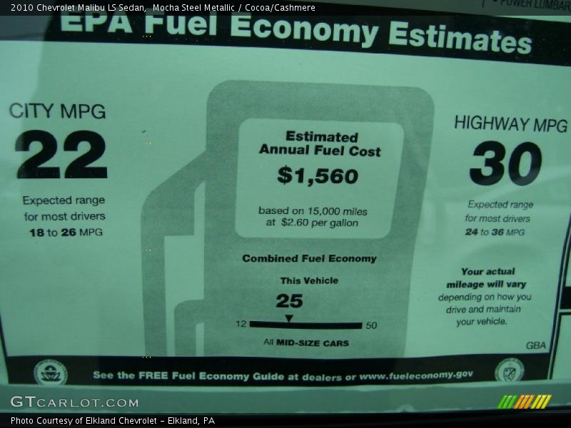 Mocha Steel Metallic / Cocoa/Cashmere 2010 Chevrolet Malibu LS Sedan