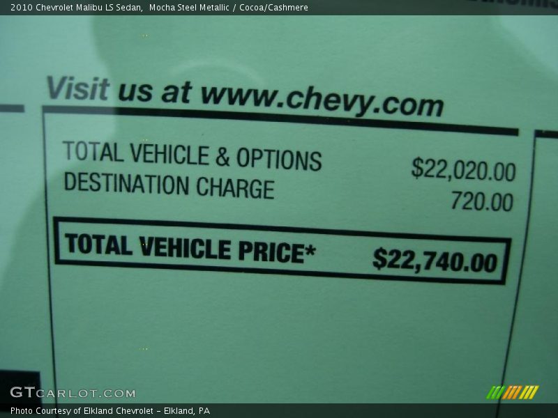 Mocha Steel Metallic / Cocoa/Cashmere 2010 Chevrolet Malibu LS Sedan