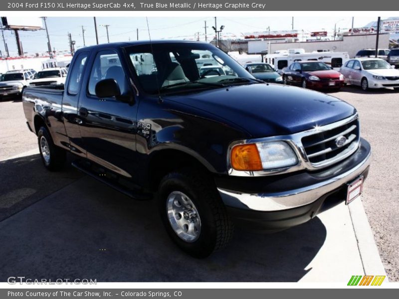 True Blue Metallic / Heritage Graphite Grey 2004 Ford F150 XL Heritage SuperCab 4x4