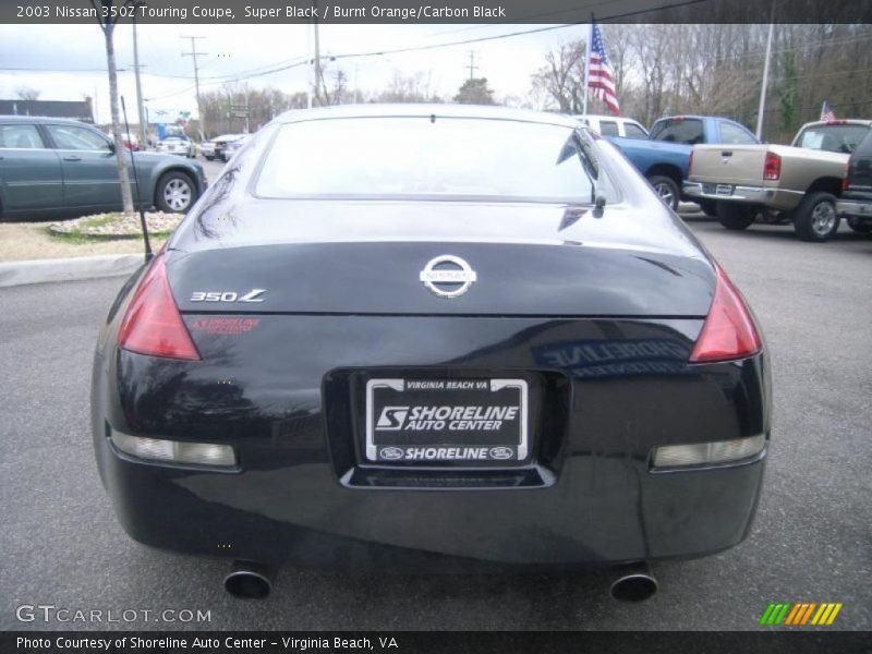 Super Black / Burnt Orange/Carbon Black 2003 Nissan 350Z Touring Coupe