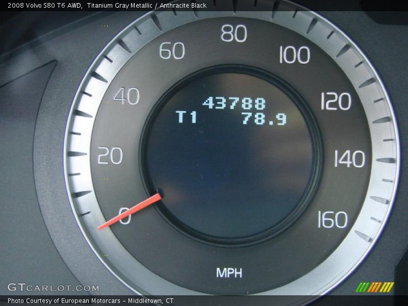 Titanium Gray Metallic / Anthracite Black 2008 Volvo S80 T6 AWD