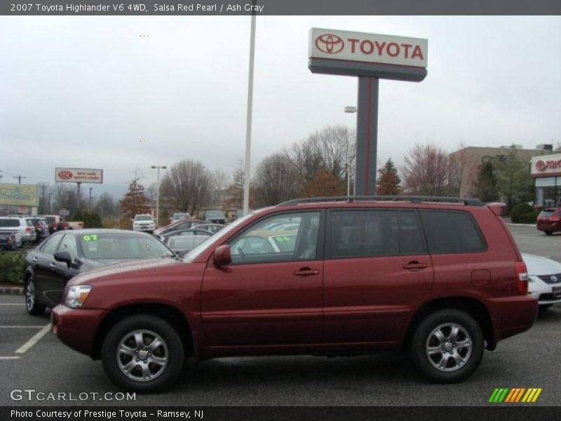 Salsa Red Pearl / Ash Gray 2007 Toyota Highlander V6 4WD