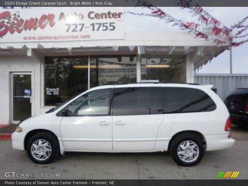 Bright White / Mist Gray 2000 Dodge Grand Caravan Sport