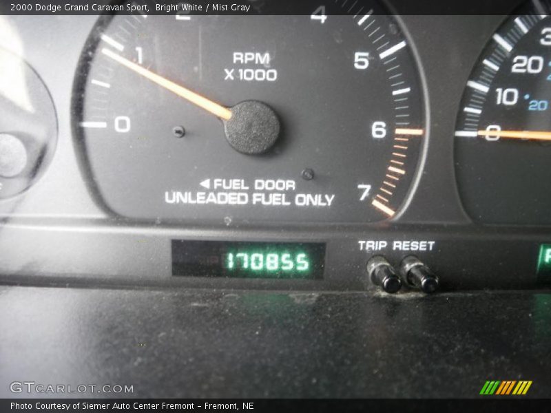 Bright White / Mist Gray 2000 Dodge Grand Caravan Sport