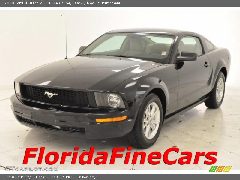 Black / Medium Parchment 2008 Ford Mustang V6 Deluxe Coupe