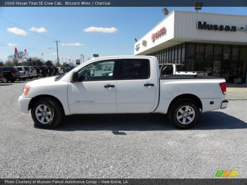 Blizzard White / Charcoal 2009 Nissan Titan SE Crew Cab