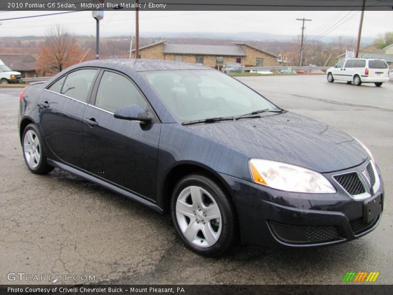 Midnight Blue Metallic / Ebony 2010 Pontiac G6 Sedan