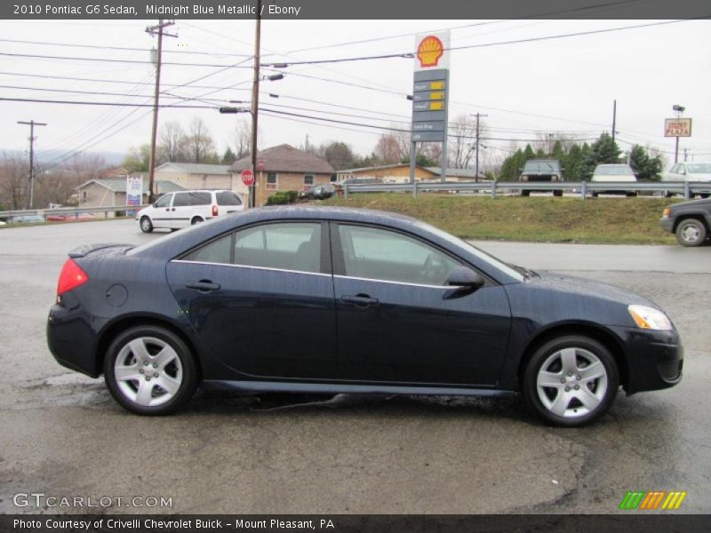 Midnight Blue Metallic / Ebony 2010 Pontiac G6 Sedan