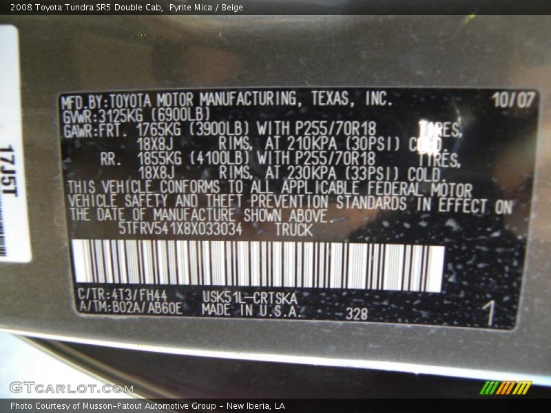 Pyrite Mica / Beige 2008 Toyota Tundra SR5 Double Cab