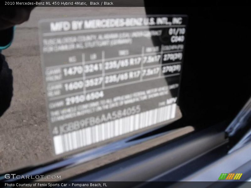 Black / Black 2010 Mercedes-Benz ML 450 Hybrid 4Matic