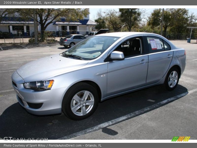 Apex Silver Metallic / Black 2009 Mitsubishi Lancer ES
