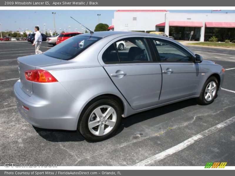 Apex Silver Metallic / Black 2009 Mitsubishi Lancer ES