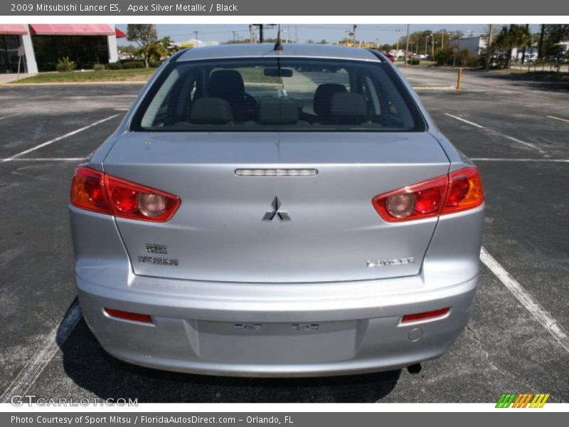 Apex Silver Metallic / Black 2009 Mitsubishi Lancer ES